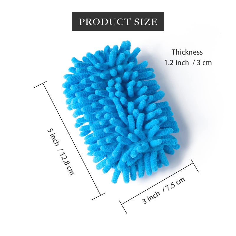 EEOYU 4 Pieces Microfiber Shag Whiteboard Eraser Shag Washable Dry Eraser Board Eraser for Chalk, Classroom Teacher Supplies, Home and Office (Blue) - Image 2